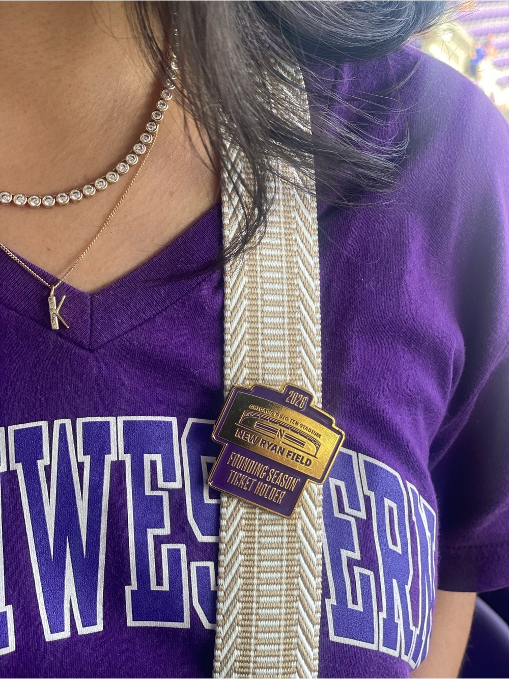 Exclusive Limited Edition Northwestern Wildcat New Ryan Field Pin Purple & Gold
